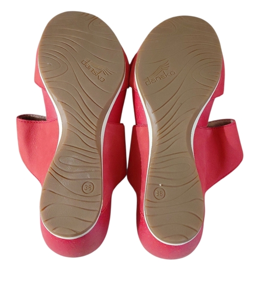 Dansko Vienna Red Double Strap Comfort Sandal Slide Size 8 - Picture 8 of 10